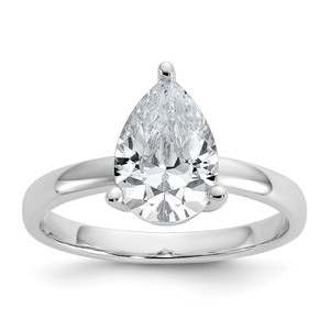 Cheryl M Sterling Silver Rhodium-plated Polished Pear CZ Ring - QC-1FF1115E-9941