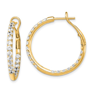 14k 2 carat Lab Grown Diamond VS/SI+ G+ Complete In and Out Hoop Earrings