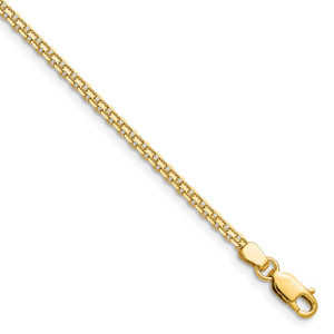 14k 2.2mm Lightweight Flat Bismark Chain Anklet - HL-B43355DE-2233