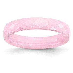 Chisel Ceramic Pink 4mm Faceted Polished Band - CE-3613B644-9160
