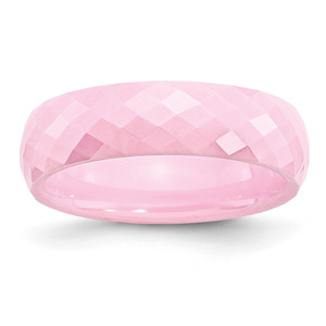Chisel Ceramic Pink Faceted 6mm Polished Band - CE-EC2ED37A-5884