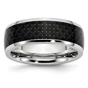 Chisel Cobalt Polished Black Carbon Fiber Inlay 8mm Band - CC-A43F5CD1-7397