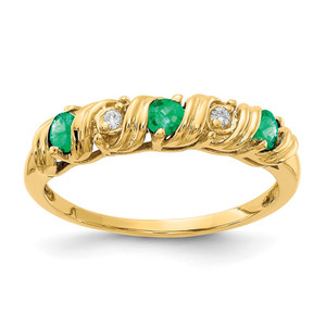 14k 2.75mm Emerald AA Diamond ring