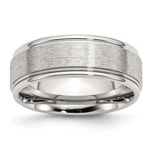 Chisel Stainless Steel Brushed and Polished 8mm Grooved Edge Band - SR-71EC9ED9-5911