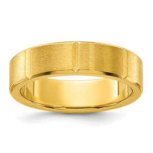 Chisel Stainless Steel Brushed and Polished Yellow IP-plated Grooved 6mm Band - SR-741B4790-9875