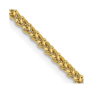 14K 20 inch 2mm Semi-Solid Wheat with Lobster Clasp Chain