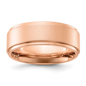 Chisel Stainless Steel Polished Rose IP-plated Brushed Center 8mm Band - SR-649D7078-2238