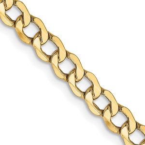 14K 22 inch 4.3mm Semi-Solid Curb with Lobster Clasp Chain
