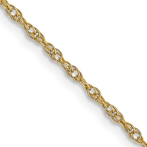 14K 22 inch Carded 1.15mm Cable Rope with Spring Ring Clasp Chain