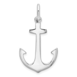 De-Ani Sterling Silver Rhodium-Plated Polished 3D Anchor Pendant - QC-014C7E85-7135
