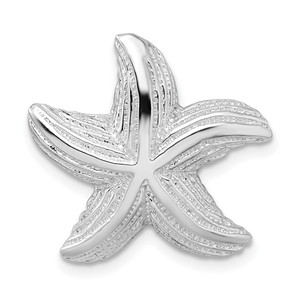 De-Ani Sterling Silver Rhodium-Plated Polished and Textured Starfish Slide - QC-916FFB8F-1087