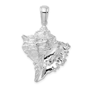 De-Ani Sterling Silver Rhodium-Plated Polished Conch Shell Pendant - QC-398A5582-9439