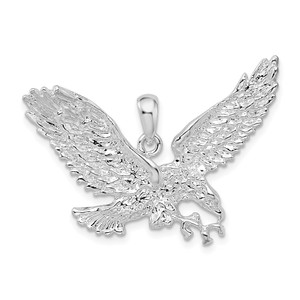 De-Ani Sterling Silver Rhodium-Plated Polished Flying Eagle Pendant - QC-536FCF43-1011