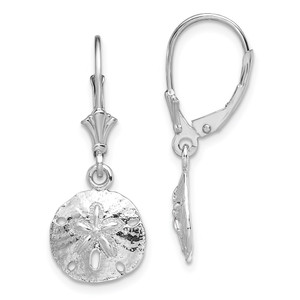 De-Ani Sterling Silver Rhodium-Plated Polished Sand Dollar Leverback Earrings - QE-F01353BB-8324