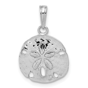 De-Ani Sterling Silver Rhodium-Plated Polished Sand Dollar Pendant - QC-E481A74B-2286