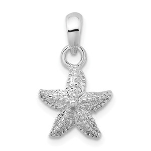 De-Ani Sterling Silver Rhodium-Plated Polished Starfish Pendant - QC-8E0BE51B-8198