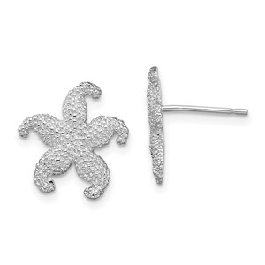 De-Ani Sterling Silver Rhodium-Plated Polished Starfish Post Earrings - QE-D58CF323-1154