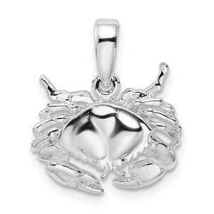 De-Ani Sterling Silver Rhodium-Plated Polished Stone Crab Pendant - QC-DF0424B7-9275