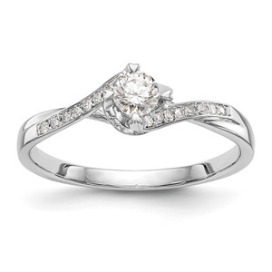First Promise 10k White Gold 1/3 carat Lab Grown Diamond VS/SI+ G+ Complete Petite Engagement Ring