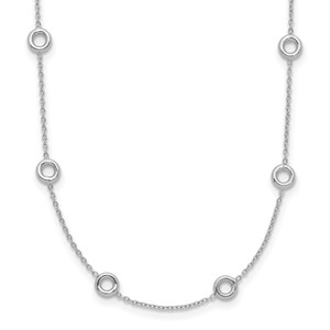 Herco Platinum Polished Bezel Set 14 Station 18 Inch Necklace Mounting