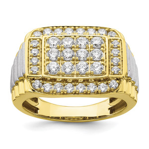 IBGoodman 10k Two-Tone 1 3/8 carat Lab Grown Diamond VS/SI+ G+ Men's Ring