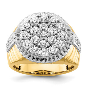 IBGoodman 10k Two-Tone 2 carat Lab Grown Diamond VS/SI+ G+ Complete Men's Cluster Ring