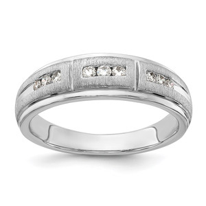IBGoodman 10k White Gold 1/5 carat Lab Grown Diamond VS/SI+ G+ Complete Men's Ring