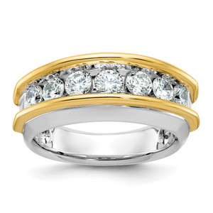 IBGoodman 14k Two-tone 1 1/2 carat Lab Grown Diamond VS/SI+ G+ Complete Men's Ring - B6-833A6281-3901