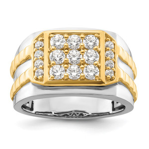IBGoodman 14k Two-Tone 1 1/5 carat Lab Grown Diamond VS/SI+ G+ Men's Ring