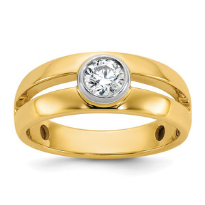 IBGoodman 14k Two-Tone 1/2 carat Lab Grown Diamond VS/SI+ G+ Complete Men's Wedding Band - B6-E260491C-3939