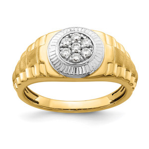 IBGoodman 14k Two-tone 1/4 carat Lab Grown Diamond VS/SI+ G+ Complete Men's Ring - RM-B7B6A7D4-8758