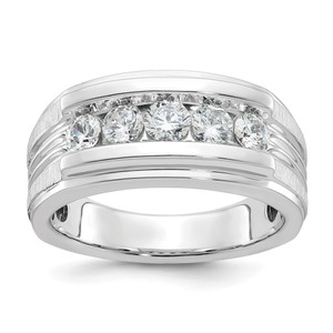 IBGoodman 14k White Gold 1 carat Lab Grown Diamond VS/SI+ G+ Complete Men's Ring - B6-FF4C1A8D-7537