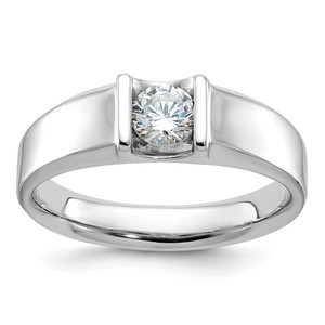 IBGoodman 14k White Gold 1/2 carat Lab Grown Diamond VS/SI+ G+ Complete Men's Ring - B6-DF532C58-2065