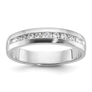 IBGoodman 14k White Gold 1/4 carat Lab Grown Diamond VS/SI+ G+ Nine Stone Complete Polished Men's Ring
