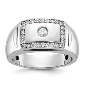 IBGoodman 14k White Gold Men's Polished and Cut-Out Ring Mounting
