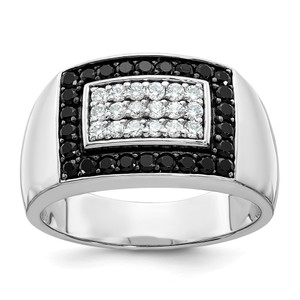 IBGoodman 14k White Gold Men's Polished Rectangular Cluster Ring Mounting