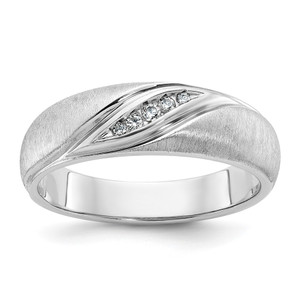 IBGoodman 14k White Gold Polished and Satin Men's Ring Mounting - B0-8A4BFA43-8261
