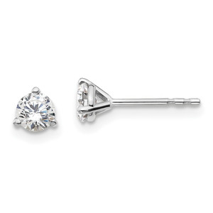 Platinum 1/2 carat Lab Grown Diamond VS+ F+ Round Complete Three Prong Heavyweight Stud Earrings