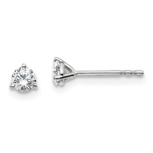 Platinum 1/3 carat Certified Lab Grown Diamond VS+ F+ Round Complete Three Prong Heavyweight Stud Earrings