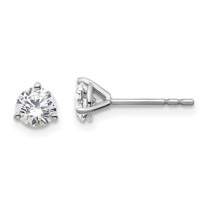 Platinum 3/4 carat Certified Lab Grown Diamond VS+ F+ Round Complete Three Prong Heavyweight Stud Earrings