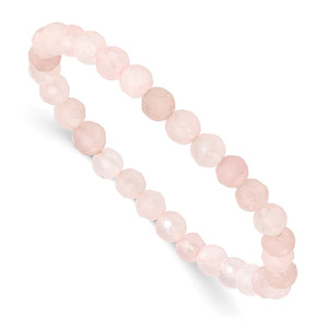 Rose Quartz Faceted 6.50mm Beaded Stretch Bracelet