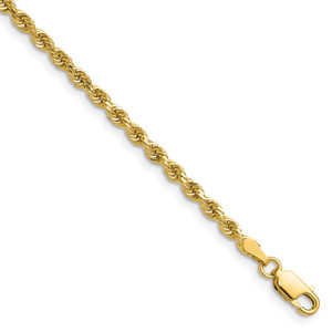 14K 26 inch 2.75mm Diamond-cut Rope with Lobster Clasp Chain