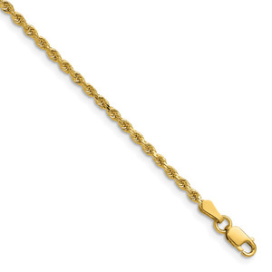14K 26 inch 2mm Diamond-cut Rope with Lobster Clasp Chain