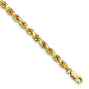 14K 26 inch 4.25mm Diamond-cut Rope with Lobster Clasp Chain