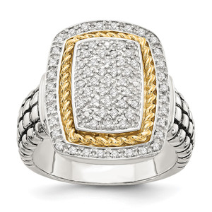 Shey Couture Sterling Silver with 14K Accent Diamond Ring - QT-EF78A079-9990