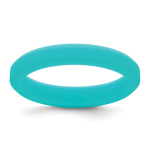 Silicone Aqua Blue 4mm Ridged Edge Band - SL-F1319AD8-5086