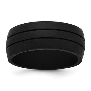 Silicone Black 8.50mm Grooved Band - SL-9AD3205E-2829