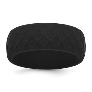 Silicone Black 8.70mm Fish Scale Pattern Band - SL-D080BEC0-8652