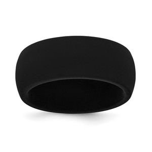 Silicone Black 8.7mm Domed Band Size 13
