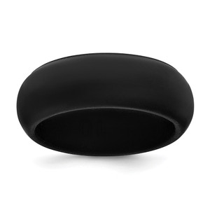 Silicone Black 8mm Domed Band Size 8